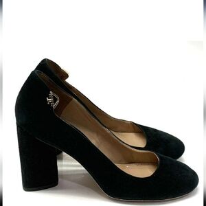 Tory Burch Elizabeth Suede High Block Heel Pumps